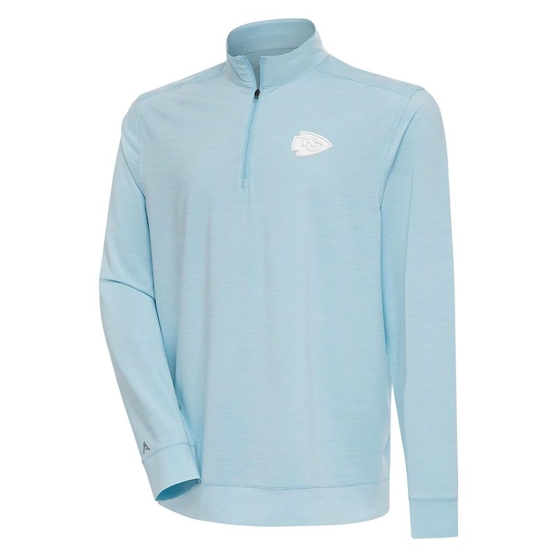 Men's Antigua Powder Blue Kansas City Chiefs Bright Quarter-Zip Pullover Top