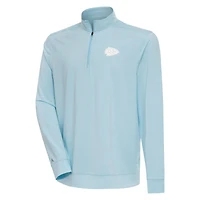 Men's Antigua Powder Blue Kansas City Chiefs Bright Quarter-Zip Pullover Top