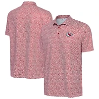 Men's Antigua Red Kansas City Chiefs Field Ditsy Polo