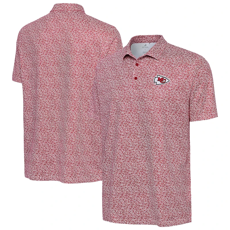 Men's Antigua Red Kansas City Chiefs Field Ditsy Polo