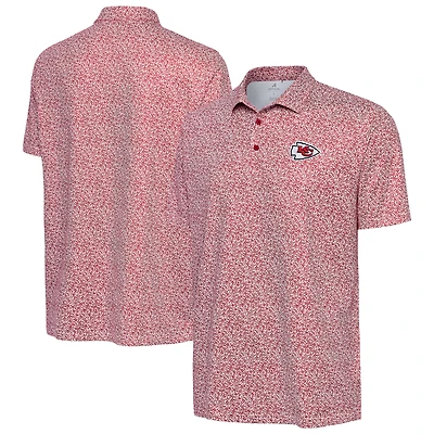 Men's Antigua Red Kansas City Chiefs Field Ditsy Polo