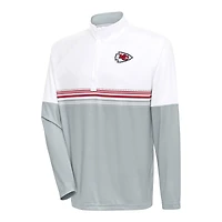 Men's Antigua White/Red Kansas City Chiefs Bender Quarter-Zip Pullover Top