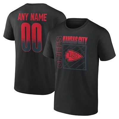 T-shirt noir pour homme Kansas City Chiefs Home Field Pop personnalisé avec nom et numéro