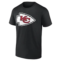 T-shirt noir authentique pour homme des Kansas City Chiefs, personnalisé avec nom et numéro.