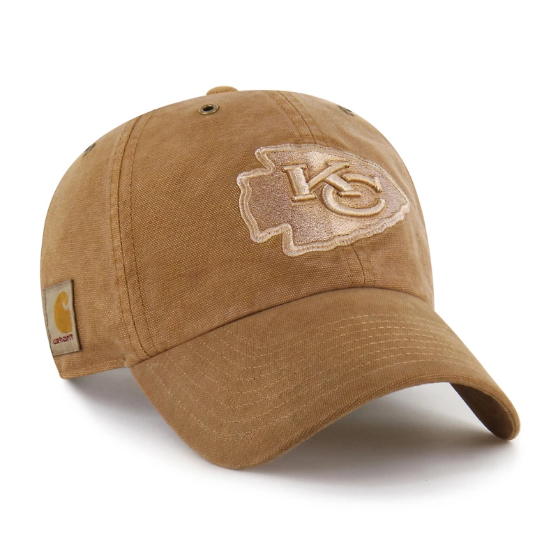 Men's Carhartt x '47 Brown Kansas City Chiefs Dyed Clean Up Adjustable Hat