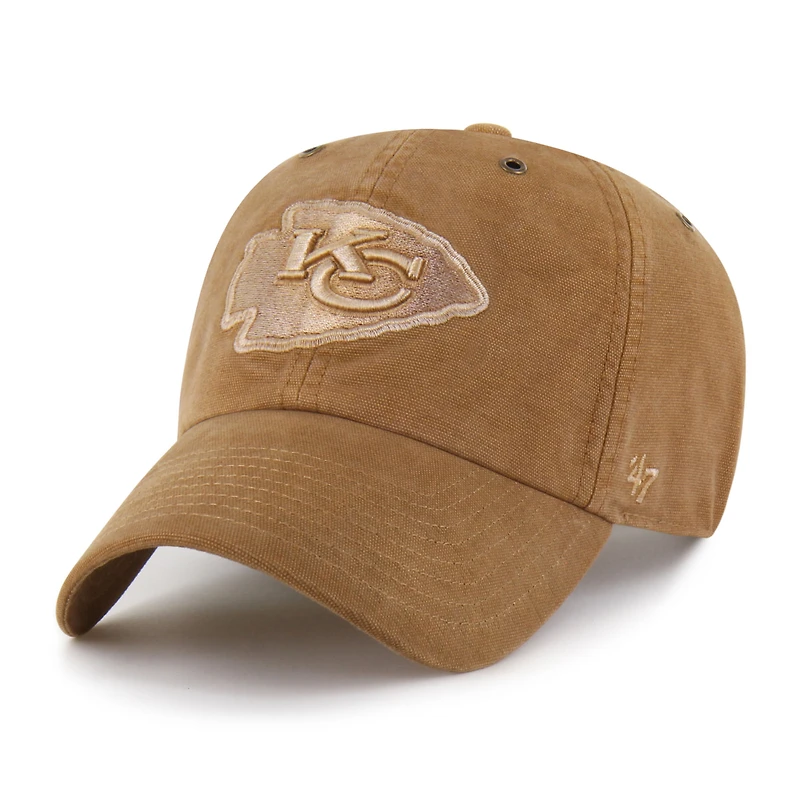 Men's Carhartt x '47 Brown Kansas City Chiefs Dyed Clean Up Adjustable Hat