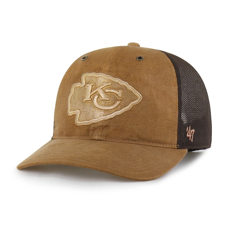 Men's Carhartt x '47 Brown Kansas City Chiefs Dyed Trucker Adjustable Hat