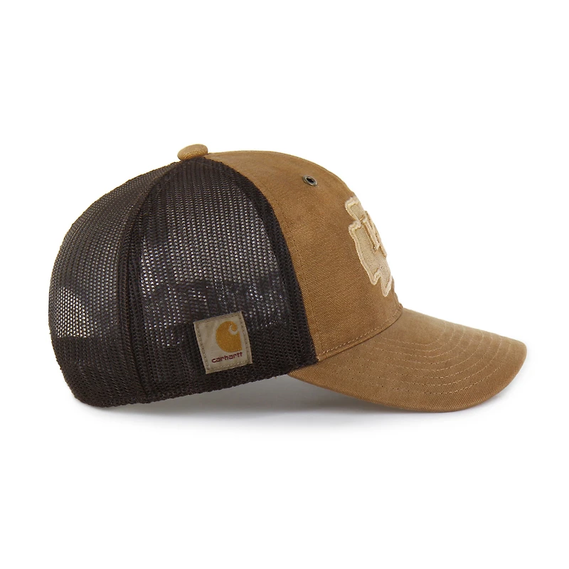 Men's Carhartt x '47 Brown Kansas City Chiefs Dyed Trucker Adjustable Hat