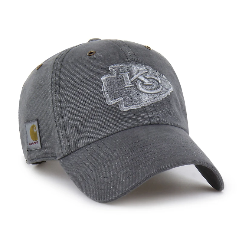 Men's Carhartt x '47 Charcoal Kansas City Chiefs Dyed Clean Up Adjustable Hat