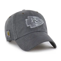 Men's Carhartt x '47 Charcoal Kansas City Chiefs Dyed Clean Up Adjustable Hat