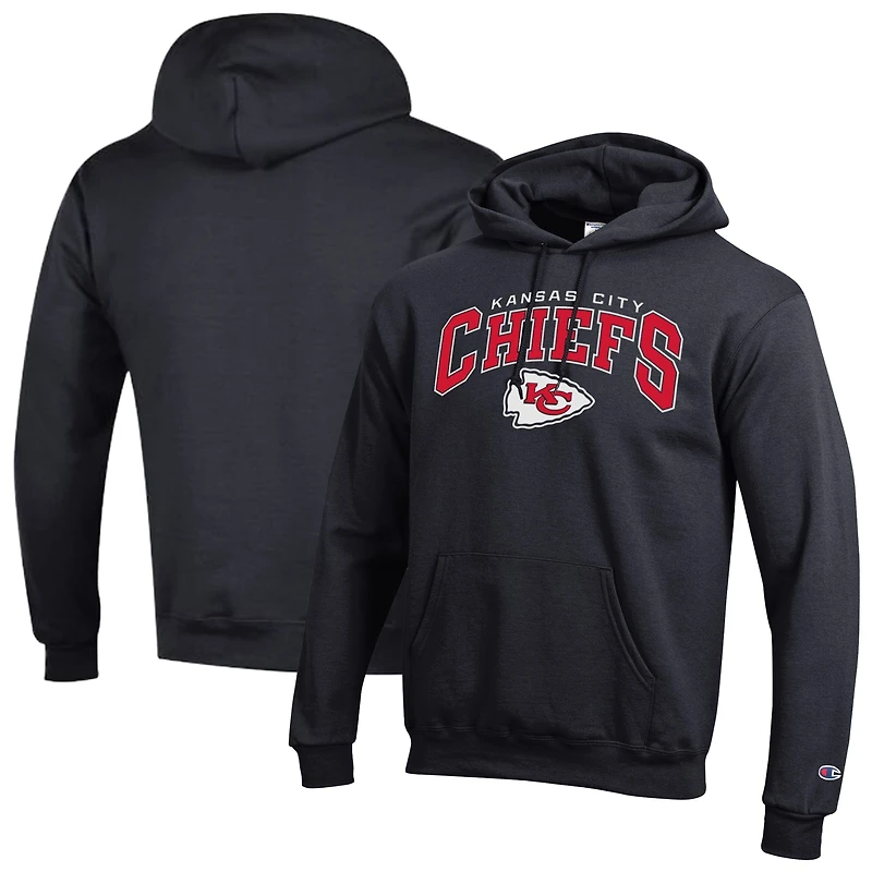 Men's Champion Gold Kansas City Chiefs Powerblend Arch over Logo Hoodie
