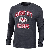 T-shirt à manches longues Champion noir Kansas City Chiefs Ultimate Tri-Blend pour homme
