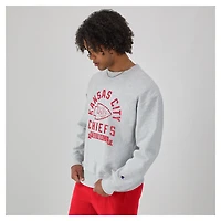 Men's Champion  Heather Gray Kansas City Chiefs Reverse Weave Fleece Pullover Sweatshirt