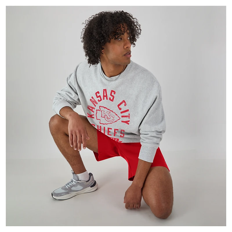 Men's Champion Heather Gray Kansas City Chiefs Reverse Weave Fleece Pullover Sweatshirt
