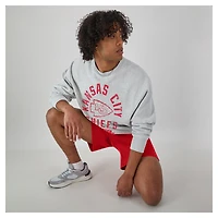 Men's Champion  Heather Gray Kansas City Chiefs Reverse Weave Fleece Pullover Sweatshirt