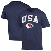 T-shirt Champion bleu marine pour homme, Kansas City Chiefs, style américain