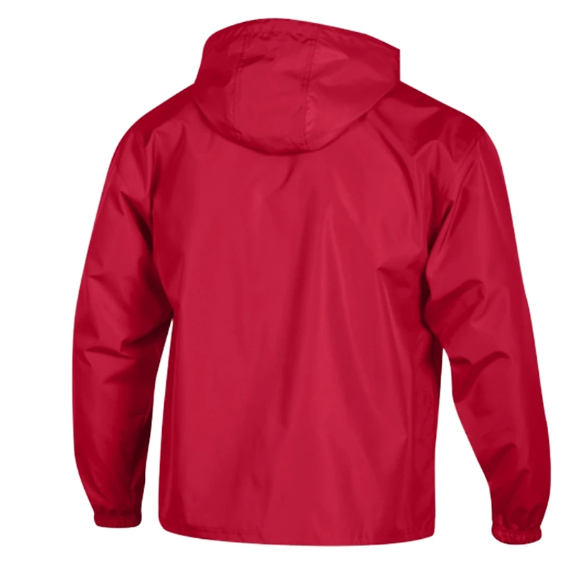 Veste coupe-vent à capuche demi-zip pliable Champion rouge Kansas City Chiefs pour homme
