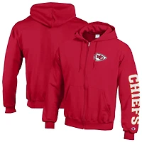 Men's Champion  Red Kansas City Chiefs Powerblend Fleece Full-Zip Hoodie