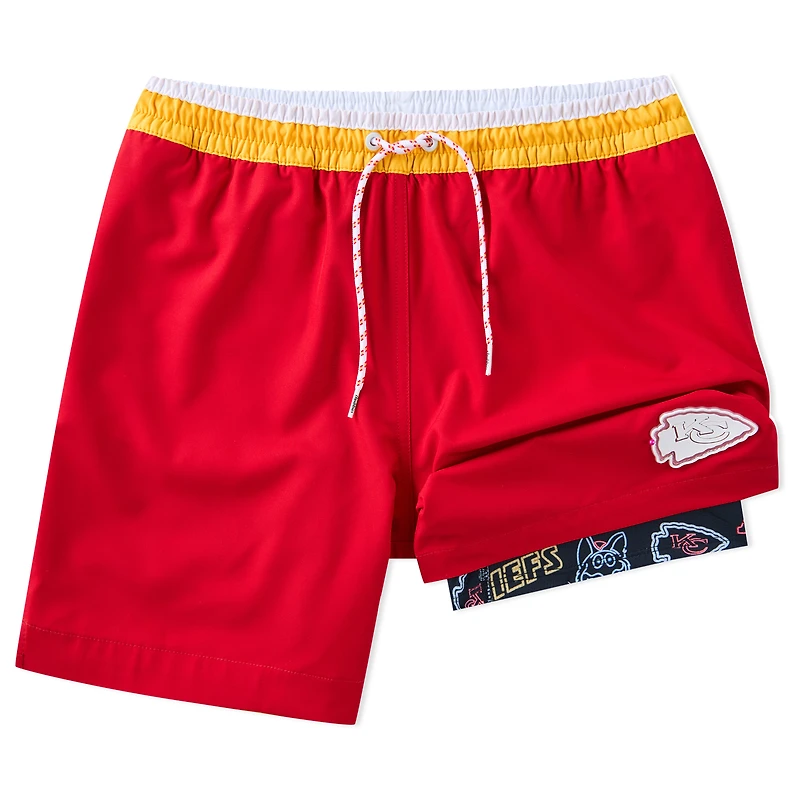 Maillot de bain classique doublé Chubbies pour homme, rouge, Kansas City Chiefs, 5,5 pouces