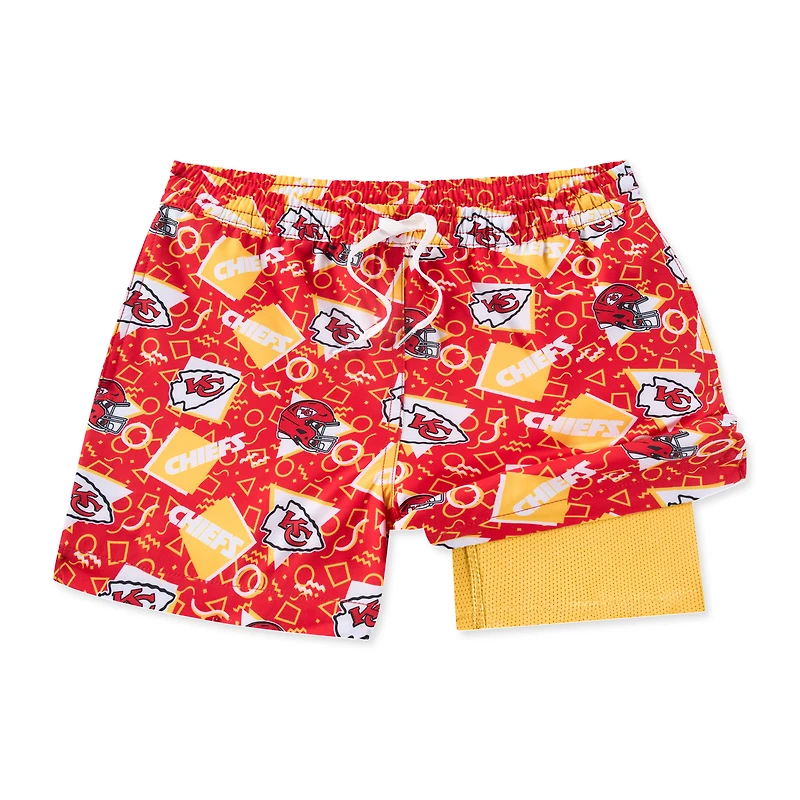 Short de bain doublé classique Chubbies rouge Kansas City Chiefs pour homme