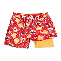 Short de bain doublé classique Chubbies rouge Kansas City Chiefs pour homme