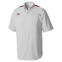 Chemise boutonnée Columbia grise Kansas City Chiefs Tamiami Color Block Omni-Shade pour homme