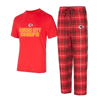 Ensemble de nuit pour homme Concepts Sport rouge/noir Kansas City Chiefs Vector haut et pantalon en flanelle