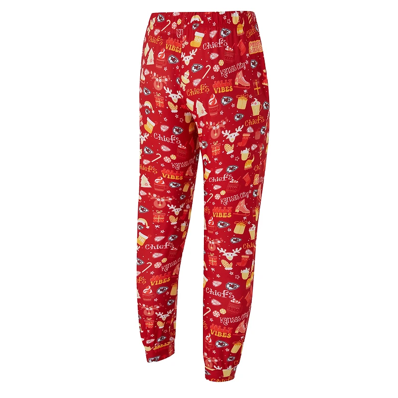 Ensemble haut à manches longues et pantalon marron Kansas City Chiefs pour homme Concepts Sport Red