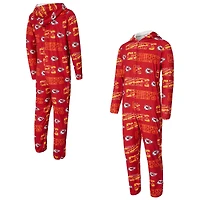 Combinaison de sport rouge Kansas City Chiefs Shuffle pour homme, en micropolaire à imprimé intégral et fermeture éclair intégrale