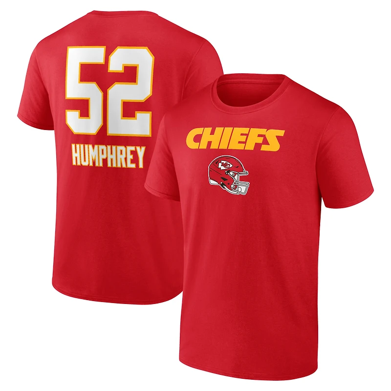 Men's Creed Humphrey Red Kansas City Chiefs Team Wordmark Name & Number T-Shirt