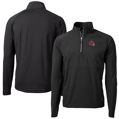 Pull-over hybride recyclé à fermeture éclair quart de tour pour homme, noir, Cutter & Buck, avec casque des Kansas City Chiefs, en tricot écologique Adapt