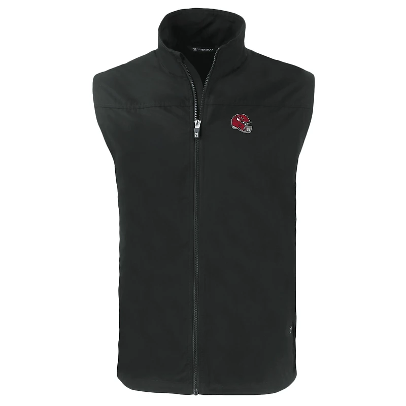 Men's Cutter & Buck  Black Kansas City Chiefs Helmet Charter Eco Recycled Full-Zip Vest