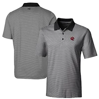 Men's Cutter & Buck  Black Kansas City Chiefs Helmet Forge Tonal Stripe Stretch Polo