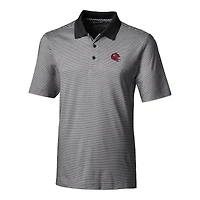 Polo extensible à rayures ton sur pour homme Cutter & Buck Black Kansas City Chiefs Helmet Forge