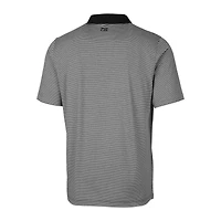 Polo extensible à rayures ton sur pour homme Cutter & Buck Black Kansas City Chiefs Helmet Forge