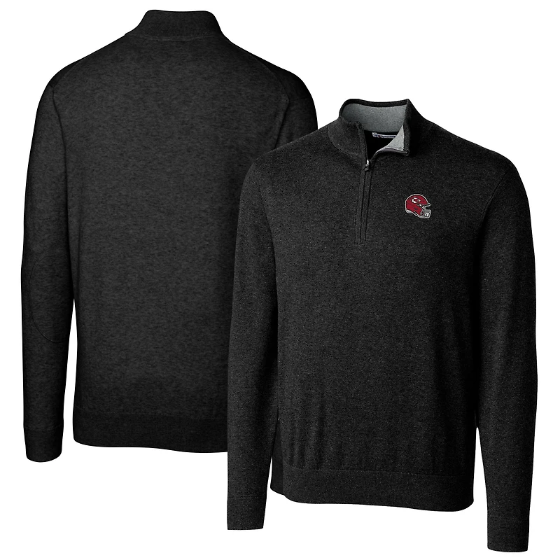 Pull-over noir à fermeture éclair quart de tour Lakemont Tri-Blend pour homme, Cutter & Buck, Kansas City Chiefs