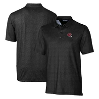 Men's Cutter & Buck  Black Kansas City Chiefs Helmet Micro Floral Print Stretch Polo