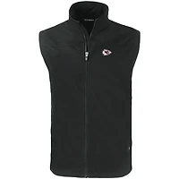 Men's Cutter & Buck Black Kansas City Chiefs Primary Mark Big Tall Charter Eco Full-Zip Vest