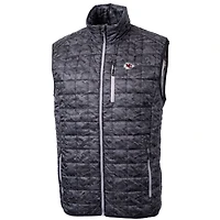 Men's Cutter & Buck Black Kansas City Chiefs Rainier Printed Full-Zip Puffer Vest