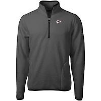 Veste polaire à fermeture éclair quart de tour Cascade Eco Sherpa pour homme, grise, Cutter & Buck, Kansas City Chiefs