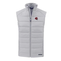 Men's Cutter & Buck Gray Kansas City Chiefs Helmet Evoke Hybrid Eco Softshell Recycled Full-Zip Vest