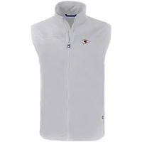 Men's Cutter & Buck Gray Kansas City Chiefs Primary Mark Eco Recycled Full-Zip Vest