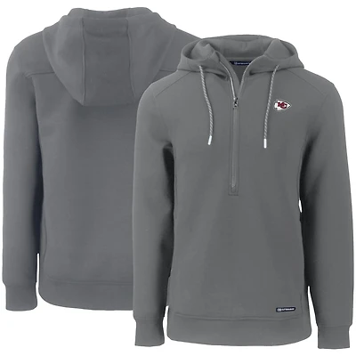 Sweat à capuche demi-zippé recyclé Mark Roam pour homme, gris, Cutter & Buck, Kansas City Chiefs