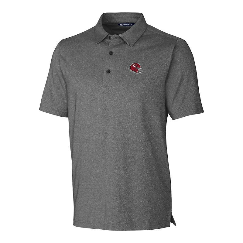 Polo extensible pour homme Cutter & Buck Heather Anthracite Kansas City Chiefs Helmet Forge