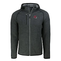 Sweat à capuche zippé en tricot pour homme Cutter & Buck Heather Charcoal Kansas City Chiefs Helmet Mainsail