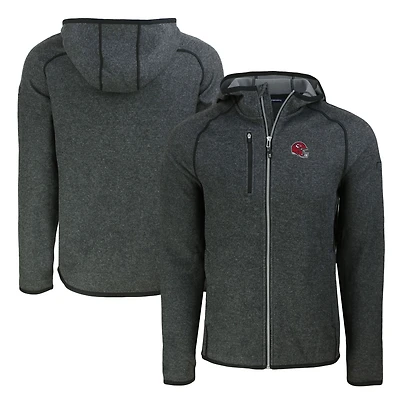 Sweat à capuche zippé en tricot pour homme Cutter & Buck Heather Charcoal Kansas City Chiefs Helmet Mainsail