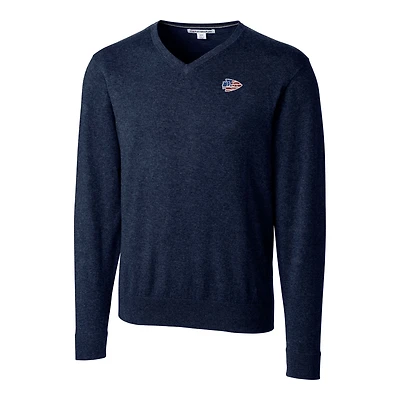 Men's Cutter & Buck Navy Kansas City Chiefs Big Tall Lakemont V-Neck Sweater