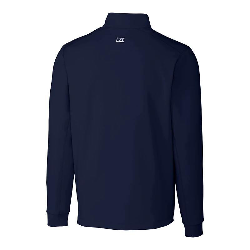 Men's Cutter & Buck Navy Kansas City Chiefs Big Tall Traverse Stretch Quarter-Zip Pullover Top