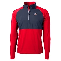Men's Cutter & Buck Red Kansas City Chiefs Adapt Eco Knit Hybrid Recycled Quarter-Zip Pullover Top