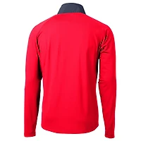 Pull-over hybride recyclé à fermeture éclair quart de tour pour homme, Cutter & Buck, rouge, Kansas City Chiefs, Adapt Eco Knit